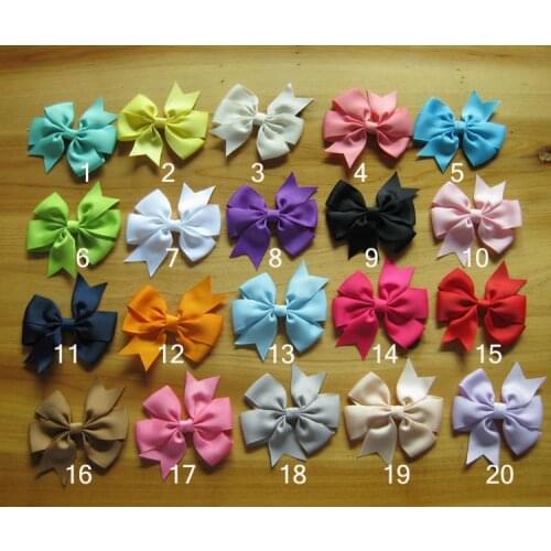 40 pcs Satin Ribbon Bow Hair Clip for Baby Kids Girls