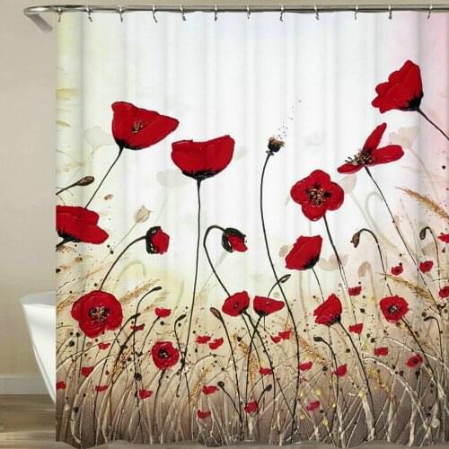 Flowers Bathroom Shower Curtains Bathing Curtain Waterproof Polyester cloth 3d printed Bath Curtain Home Screen 12 Hooks