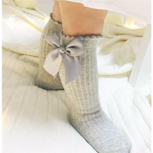 Winter Warm Infant Baby Girl Knee High Cotton Bow Knee Tight Ribbon Set Nice Baby Tights bebes Baby Meisje