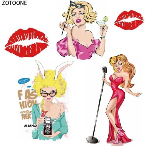 ZOTOONE Sexy Ladies Patches for Clothing Elegant Girls Iron on Transfer Patch Appliques Diy Feat on Stickers on Clothes Badges E