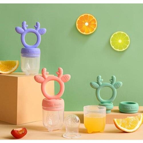 1 Set Baby Fruit Feeding Pacifier Lovely Shape Portable Infant Fruit Feeder Kids Food Grade Silicone Vegetables Food Nibbler