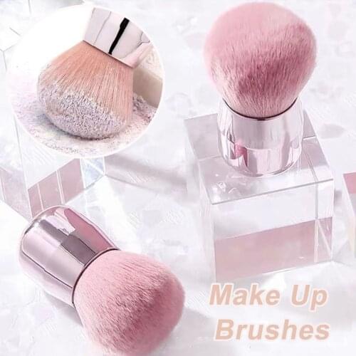 1Pcs Pink Powder Makeup Brush Foundation Brush Portable Beauty Cosmetic Brushes Loose Powder Blusher Brush Make Up Brushes 311