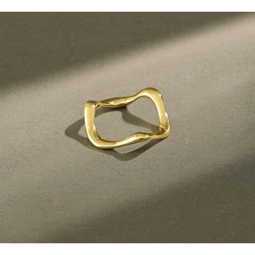 1pc Thin 100% real. Authentic 925 Sterling silver Irregular Flat Wave Ring fingers jEWELRY TLJ1150