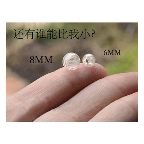 10PCS 6/8MM Mini Glass cover crystal ball clear glass globe Glass Bubble Pendant Necklace pendant