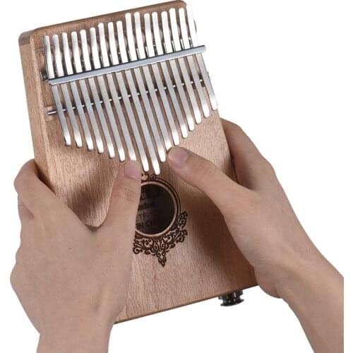 Kalimba 17-key Portable Thumb Piano Mbira Mahogany Wood Built-in Pickup & 6.35mm Speaker Interface with Carry Bag Musical Gift
