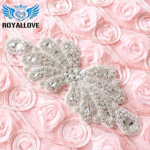 30pieces) Rhinestone Applique Crystal Bridal Applique Beaded rhinestone applique Sash Headband Supply DIY accessories Wedding