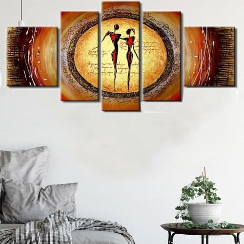 5 Piece Wall Art Canvas Painting Abstract Of Love Acrylic Poster Modern Nordic Decoration Living Room Bedroom For Home