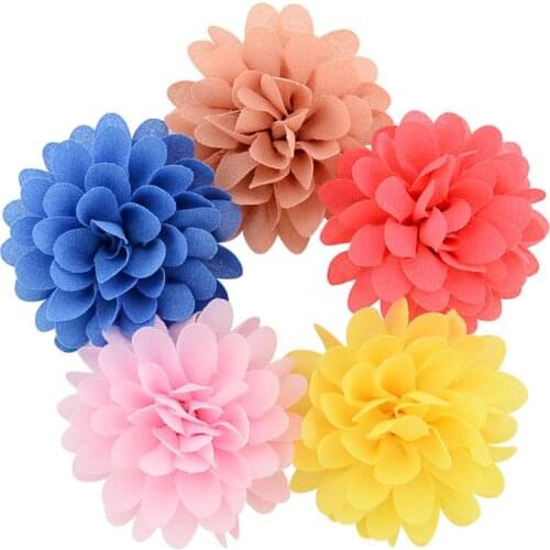 60 PCS/lot , Fabric Flower Hair Clips , 2.35" Fabric Hair Flower Clip for wedding, Girls Hair Accessories