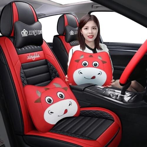 Black Red Leather Material Car seat covers For chery tiggo 8 7 pro accessories