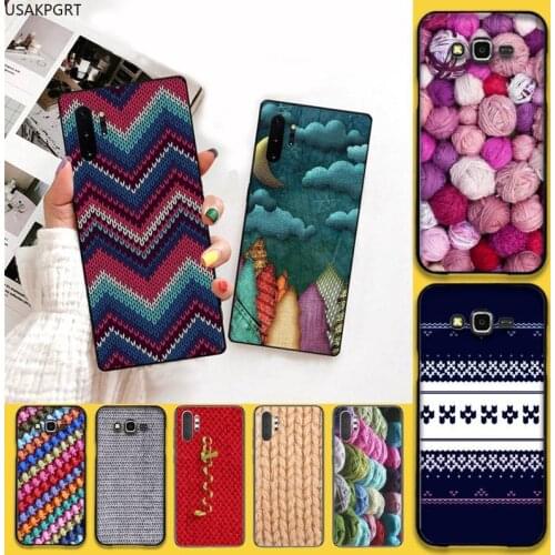 Sewing Knitting Crochet Textile Customer Phone Case For Samsung Galaxy Note20 ultra 7 8 9 10 Plus lite J7 J8 Plus 2018 Prime