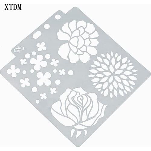 Four-leaf clover plastic mold shield DIY cake scrapbook stencils hollow Embellishments printing lace ruler Valentines Day