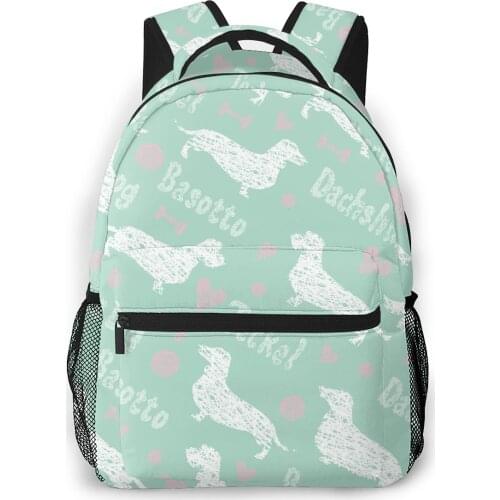 OLN Women Backpack Kids School Bag for Teenage Girls Dachshund Dog Pattern Female Laptop Notebook Bagpack Travel Back Pack 2021