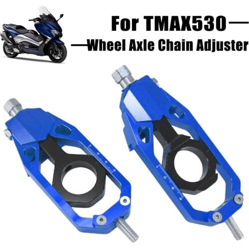 For YAMAHA TMAX 530 TMAX530 T MAX 530 Motorcycle CNC Rear Wheel Axle Chain Adjuster Tensioner Catena Spool 2013 2014 2015 2016