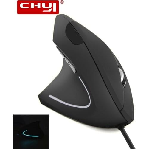 USB Ergonomic Vertical 3200 DPI Left Hand Wired Optical Mouse With Pad For Laptop PC Game