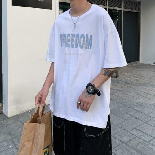 Short sleeved T-shirt for boys Loose and contracted joker INS half sleeve clothes summer handsome 5 minutes sleeve