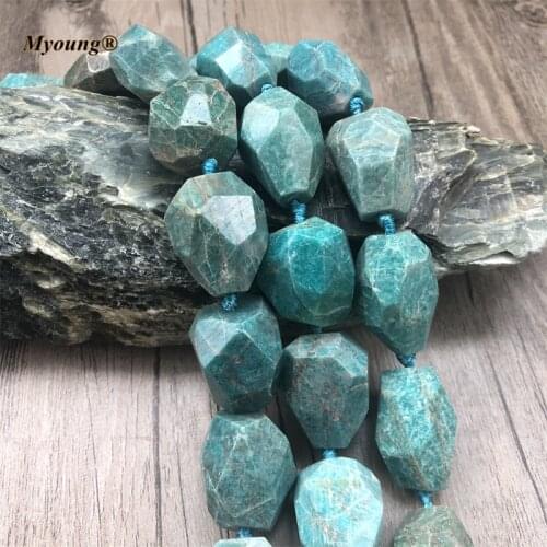 Freeform Faceted Amazonite Nugget Pendant beads,Natural blue Stone faceted beads for jewelry making MY1177