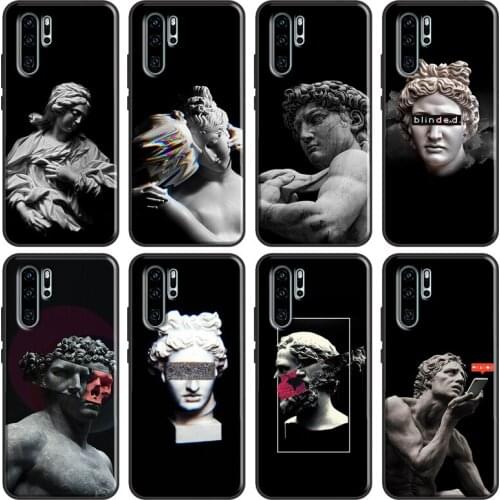 Greek Aesthetics Plaster statue Case For Huawei P30 Pro P20 P40 Mate 10 20 Lite Nova 5T P Smart Z 2019 Honor 8X 9X 8A 10i