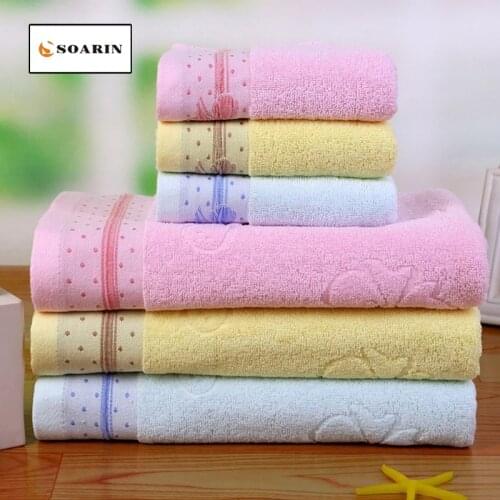 SOARIN Bow-Knot Pattern Cotton Bath Towel Jacquard High Quality Bath Towels Absorvente Toalhas De Banho Adulto Toalha De Banho