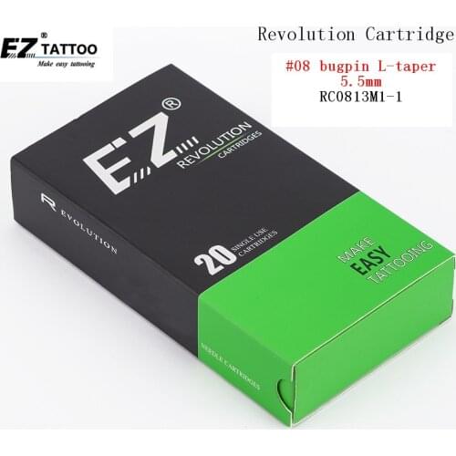 RC0813M1-1 EZ Revolution Tattoo Needles Magnum (M1) Cartridge #08 0.25mm Long Taper 5.5mm for machines and grips 20 pcs /box
