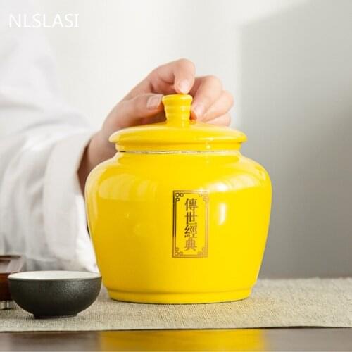 Chinese Ceramics Tea Caddy Household Dried Fruit Snacks Sealed Storage Tank Travel Portable Tea Boxes Tieguanyin Containers