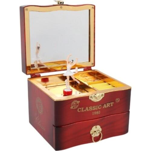 Jewelry Music Box Classic Rotating Dancer Ballerina Piano Clockwork Plastic Girls Hand Crank Music Mechanism Christmas Gift