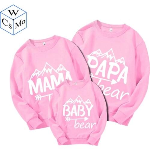 Papa Bear Mama Bear Baby Bear Matching Sweatshirts Set Daddy Mommy Toddler Infant Youth Dad Mom Customize Personalize Pullovers