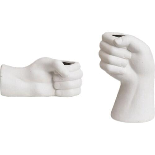 Nordic Creative Ceramic Vase Handmade White Flower Arrangement Flower Pot Modern Home Living Room Decoration Ornaments