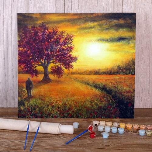 Natural Scenery Paint By Numbers Package Oil Paints 50*70 Oil Painting Wall Decoration Crafts For Handicraft