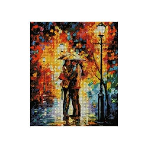 Top Quality counted cross stitch kit hug in the rain raining embrace love, oil painting cross stitch FREE delivery
