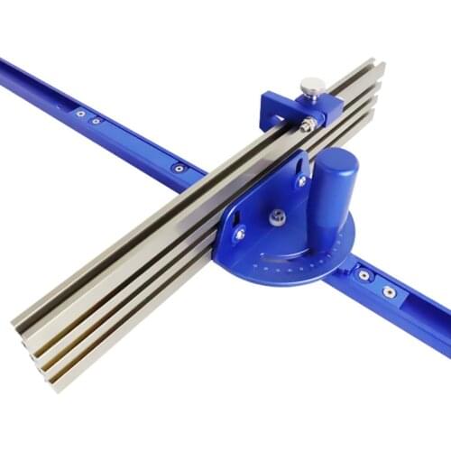 Table Saw Miter Gauge with Standard T Slot Track Bar Aluminum Push Handle Fence System and Stopper Woodworking Router Table Tool
