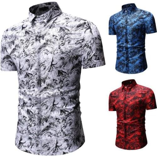 2021 Summer New Mens Casual Floral Shirt Fashion Holiday Beach Style Business Mens Clothing Short-sleeved Shirts
