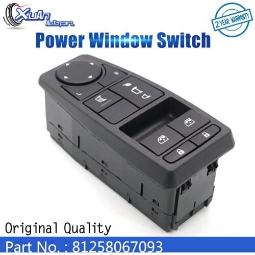 XUAN Front Power Window Master Lifter Control Switch 81258067093 for MAN Truck Man TGS TGX TGL TGM LHD Driver Side