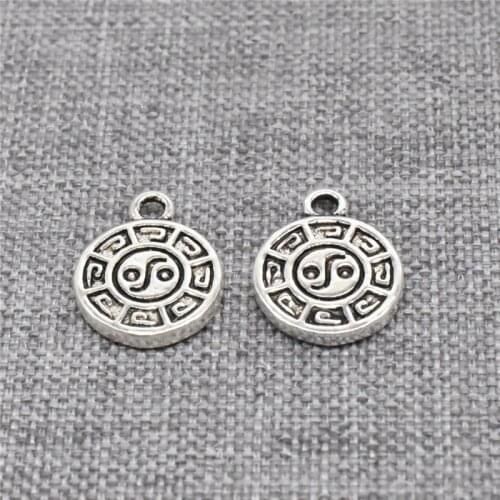 6pcs of 925 Sterling Silver Chinese Feng Shui Taichi Tai Chi Charms 2-Sided for Necklace Bracelet
