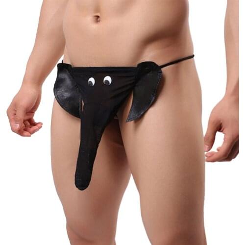 Sexy Panties Elephant Sissy Thong Mens G-String Thong Novelty Sexy Penis Pouch Funny Underwear Fashion Briefs SN-Hot