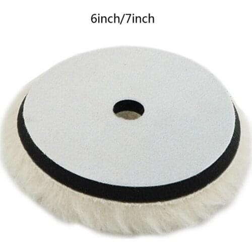 1pc 6"/7" Wool Polishing Pad For Polisher Machine Waxing Polishing Buffing Car Paint Care Polisher Pads For Car Polisher