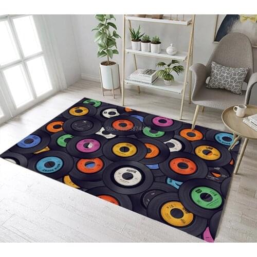 Funny Vinyl Records Rugs And Carpets For Kids Baby Home Living Room Non-slip Bedroom Hallway Yoga kitchen Door Floor Bath Mats
