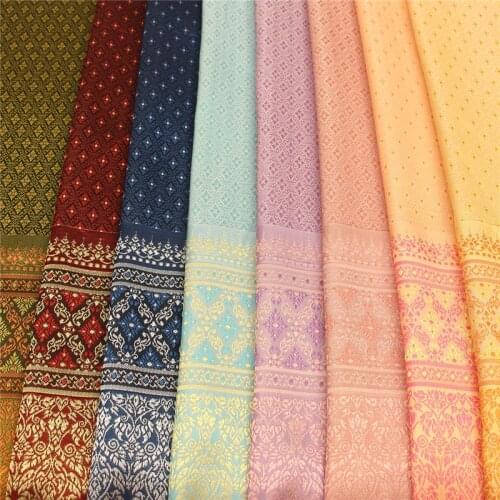 C1037 Ethnic Southeast Asia Burma Thailand Dai Style Womens Jacquard Skirt Fabric DIY Sewing Materials Polyester Clothing