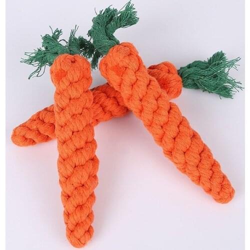 1 Pcs Carrot Shaped Knot Ropes Pet Dog Toys Chew Cat Toy Safe Toys for Small Dogs Molar Biting Playing Products Dog Accessories