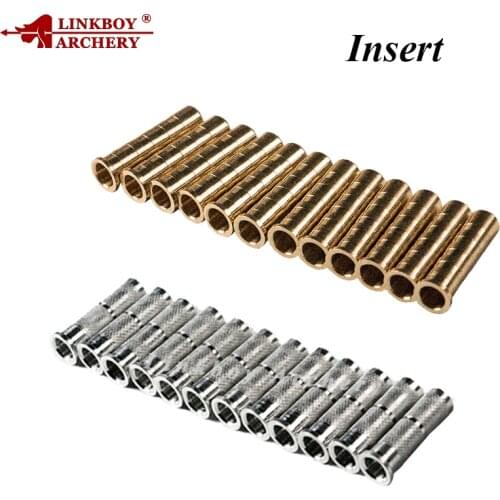 Linkboy Archery Copper Arrow Insert /aluminium Arrow Inster for ID 6.2mm OD 7.6mm Arrow Shafts for compound bow hunting