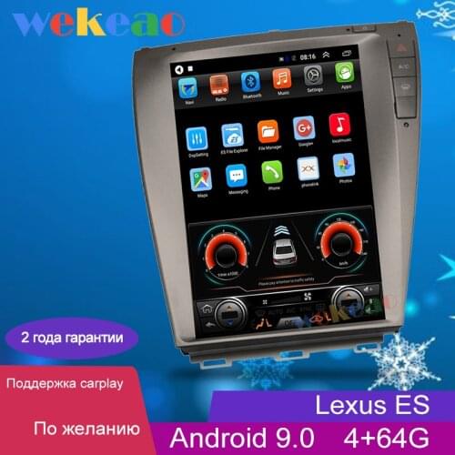 Wekeao Vertical Screen Tesla Style 12.1'' 1Din Android 9.0 Dvd Player Navigation Car Radio For Lexus ES ES240 ES300 ES330 ES350