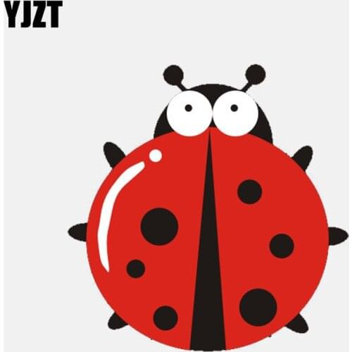 YJZT 11.6CM*12.7CM Lovely Big Eyes Ladybug Decal PVC Motorcycle Car Sticker 11-00837