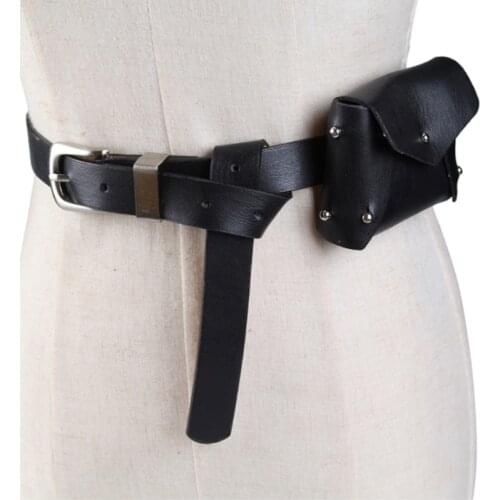 Running Bags Female Fanny Pack Rivet PU Leather Belt Bag For Women Mini