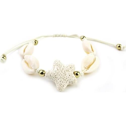 Personality element volcanic starfish natural shell accessories bracelet retro style women
