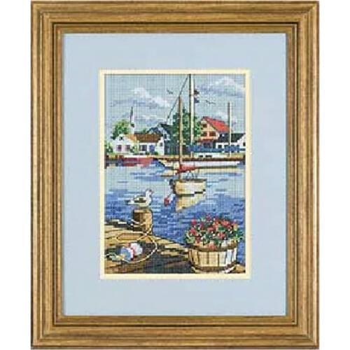 Gold Collection Lovely Counted Cross Stitch Kit Dockside View Harbour Bay City Town dim 06819