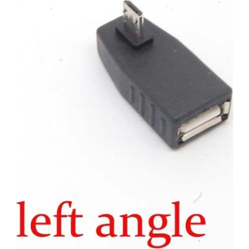 10pcs 90 Degree left Female to micro USB 2.0 B 5Pin Male OTG Adapter Converter