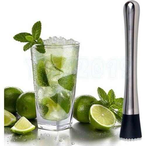 100pcs Stainless Steel Cocktail Muddler Bar Mixer Mojito Cocktail Drink Fruit Muddler Crushed Ice Barware Tools