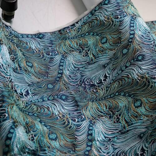 100cm*75cm Vintage Feather Brocade Material DIY Uphostery Fabric Handmade Cosplay