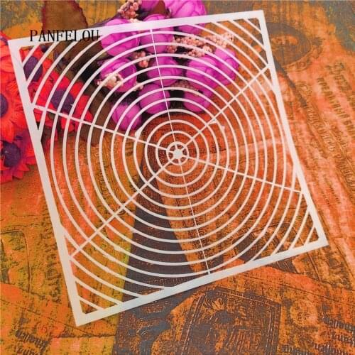 13*13cm Hote Sale Circular net scrapbook stencils spray plastic mold shield DIY cake hollow Embellishment printing lace ruler