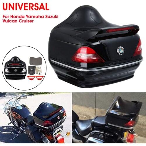 28L Motorcycle Tail Box Scooter Rear Trunk Cargo Luggage Storage Case Topbox w/Tail Light Universal