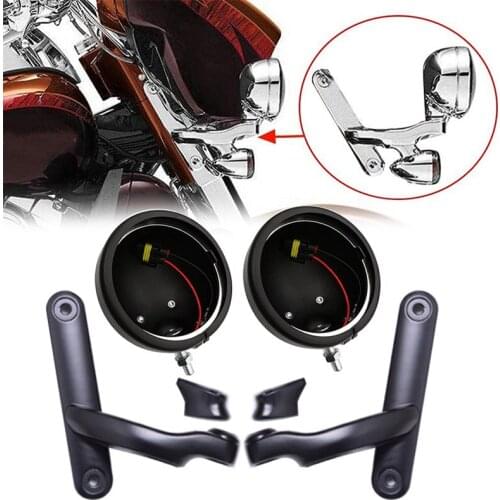 4.5 inch Housing Bucket and Mounting Brackets led fog light with 4-1/2" Auxiliary Lights Bracket Clamp For Ha rley Street Glide